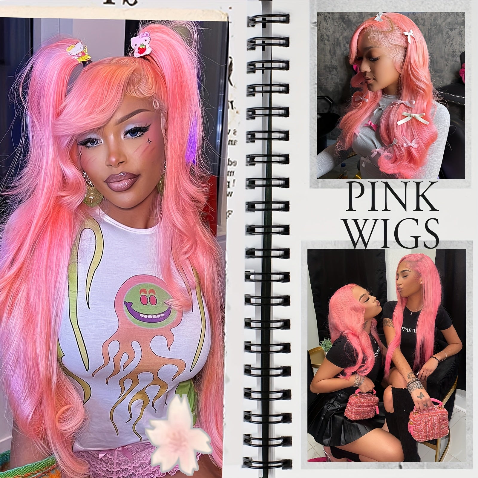 Pink Lace Front Wig Human Hair 13x4 Hd Lace Pink Body Wave Lace Front Wig Human Hair With Baby Hair Colored Wig Human Hair Pre Plucked 200% Density 28 Inch